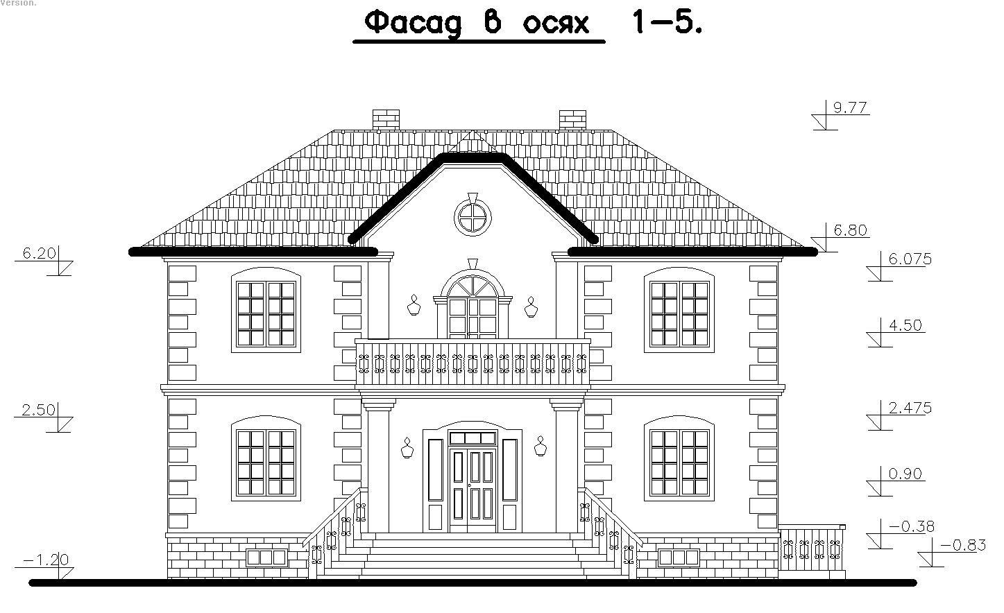 Готовый проект дома из кирпича № 92/54. Чертежи. Фото. Эскизы.